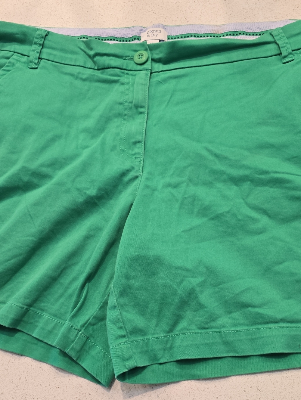 Crown & Ivy Green Women's Cotton Shorts